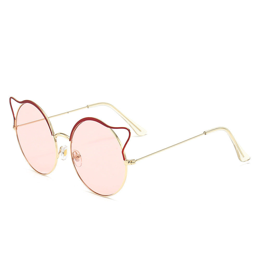 Fashionable Cat-Eye Sunglasses with Mirrored Lenses Bowlift