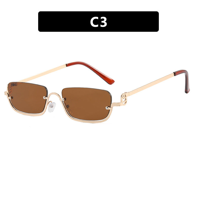 Women square sunglasses with elegant metal frame Bowlift