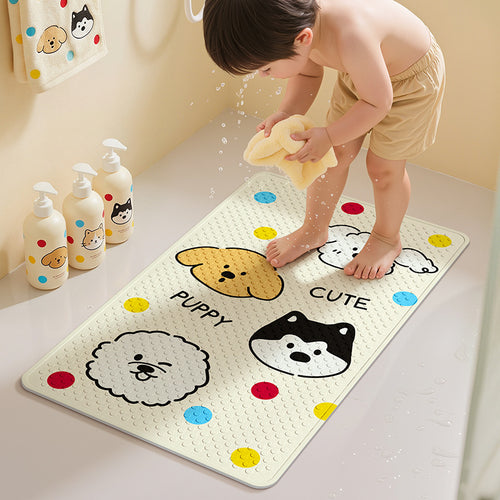 Playful Cartoon Dog Bath Mat Bowlift