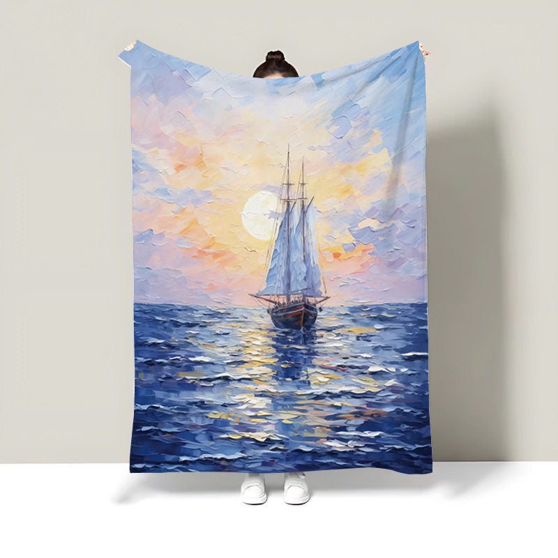 Artistic Floral Print Throw Blanket