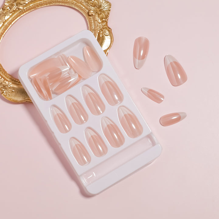 Elegant French Tip Nail Art Set Bowlift