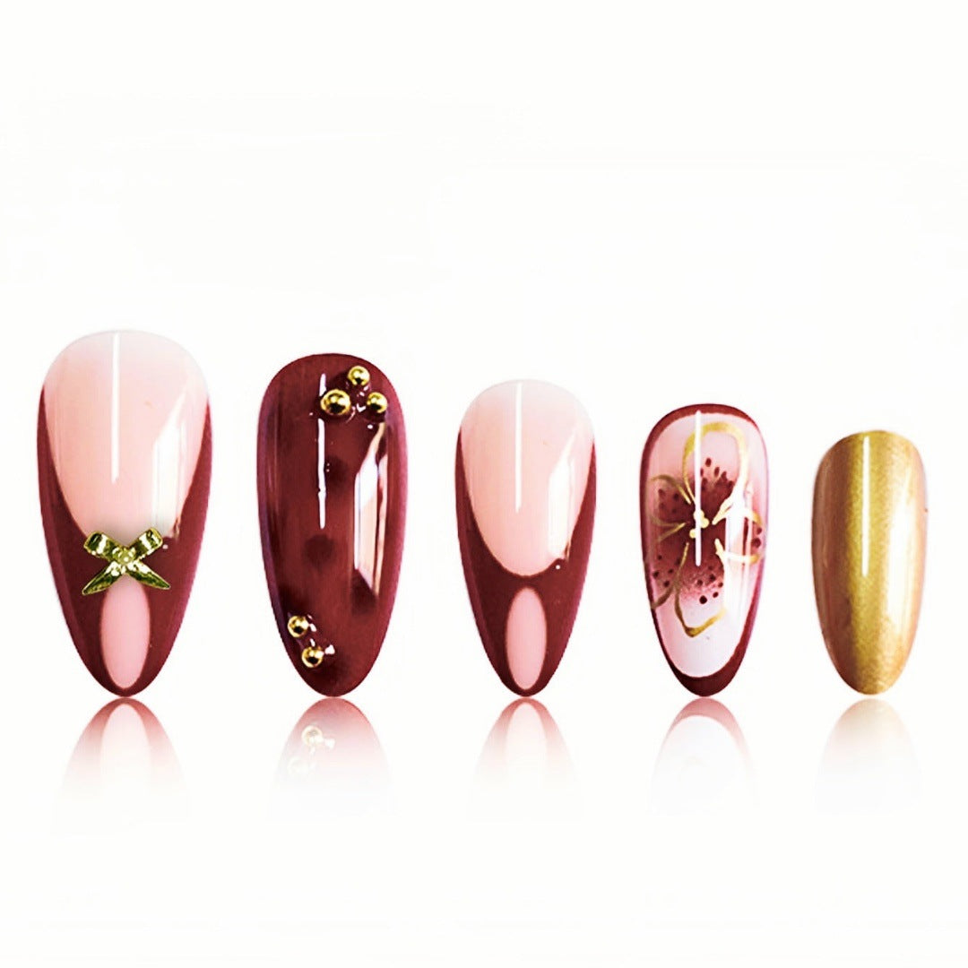 Artistic Themed Press-On Nail Set Bowlift 1787913739