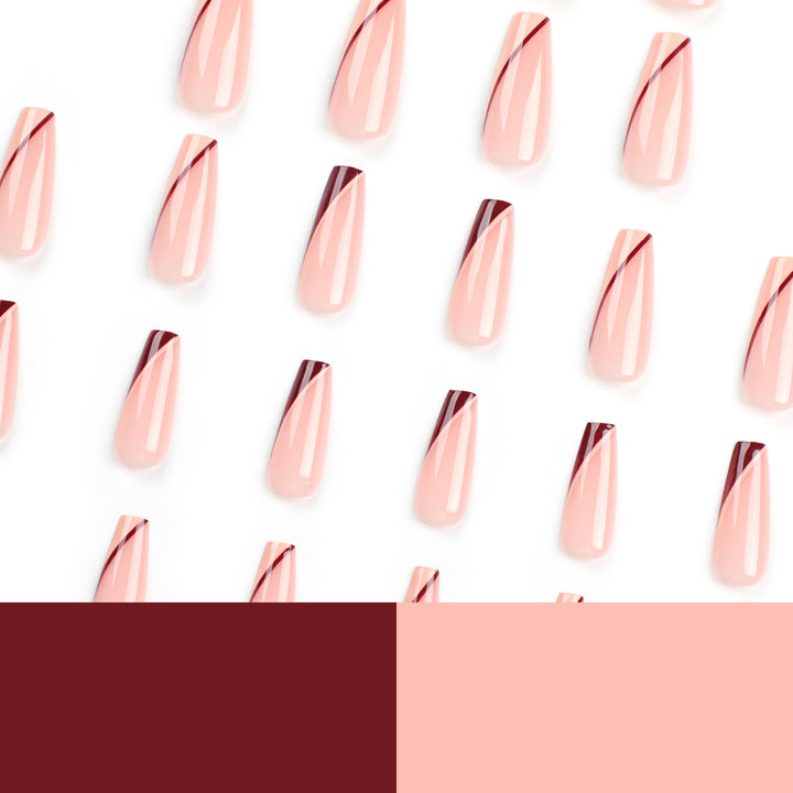 Artful stiletto nails with elegant gradient and geometric accents Bowlift