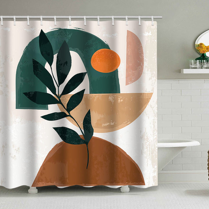 Abstract Botanical Print Shower Curtain Bowlift