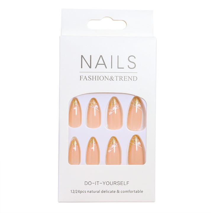 Glamorous Heart-Accent Press-On Nails Bowlift