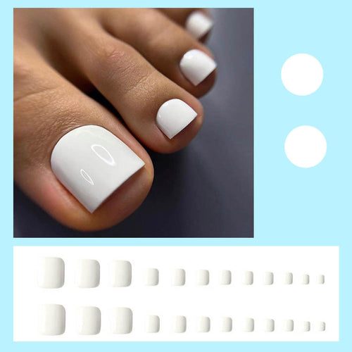 Artificial nail set for toenails with elegant high-gloss finish Bowlift