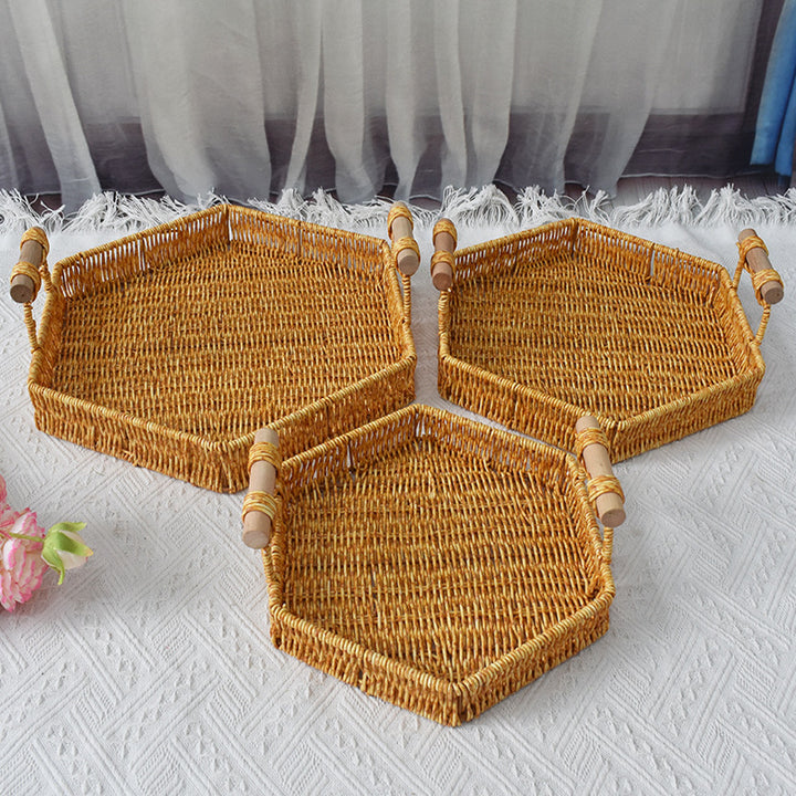 Rustic Handwoven Storage Tray Bowlift