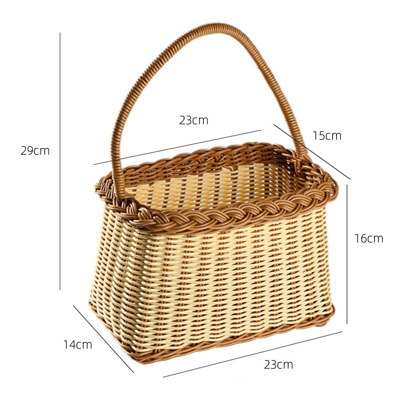 Unisex basket with ergonomic handle and natural basket weave Bowlift