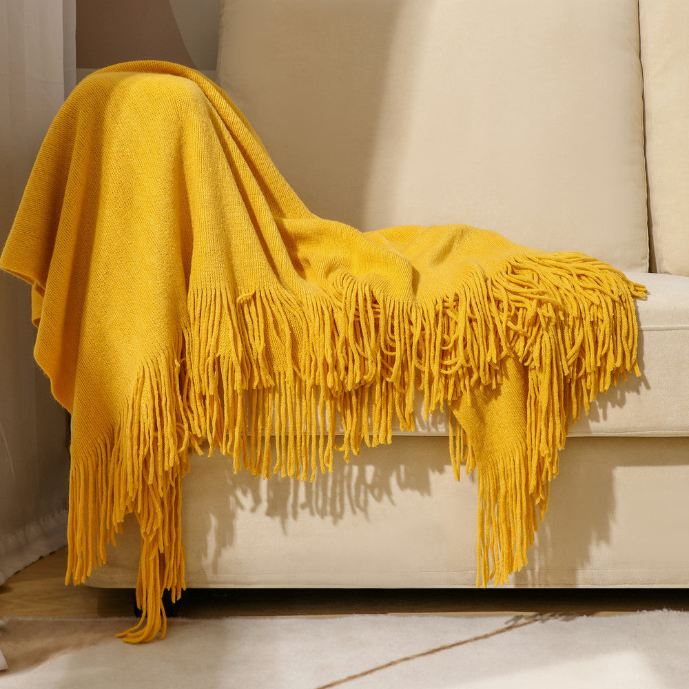 Luxurious Plush Fringe Throw Blanket