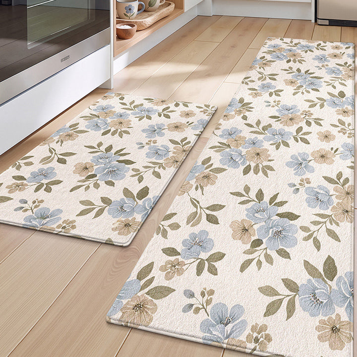Floral Patterned Kitchen Mat Set Bowlift