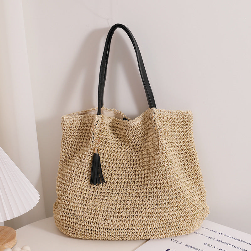 Durable basket bag with synthetic leather handle reinforcement Bowlift
