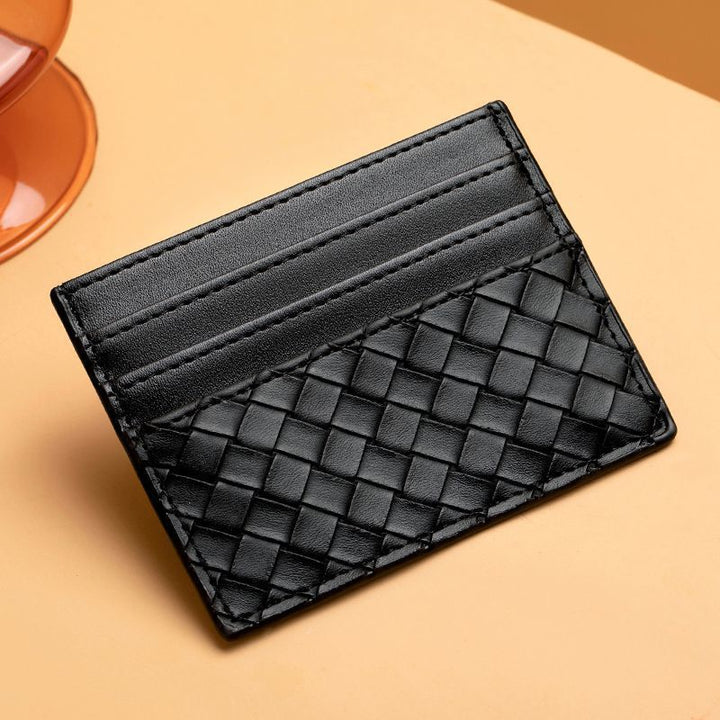 Premium Woven Leather Cardholder Bowlift