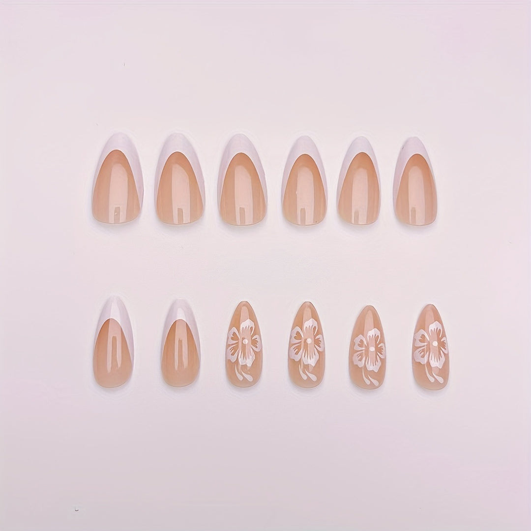 Stylish Floral Accent Nail Art Bowlift