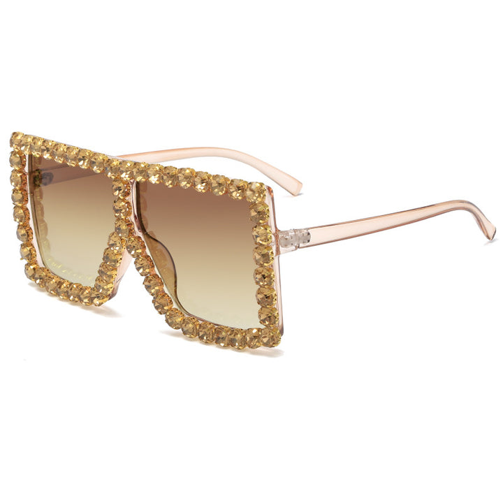 Women's striking square sunglasses with sparkling appliques Bowlift