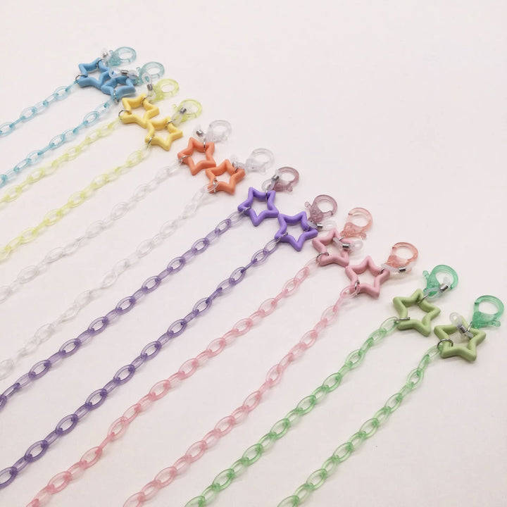 Fashionable glasses holder chain with star pendants Bowlift