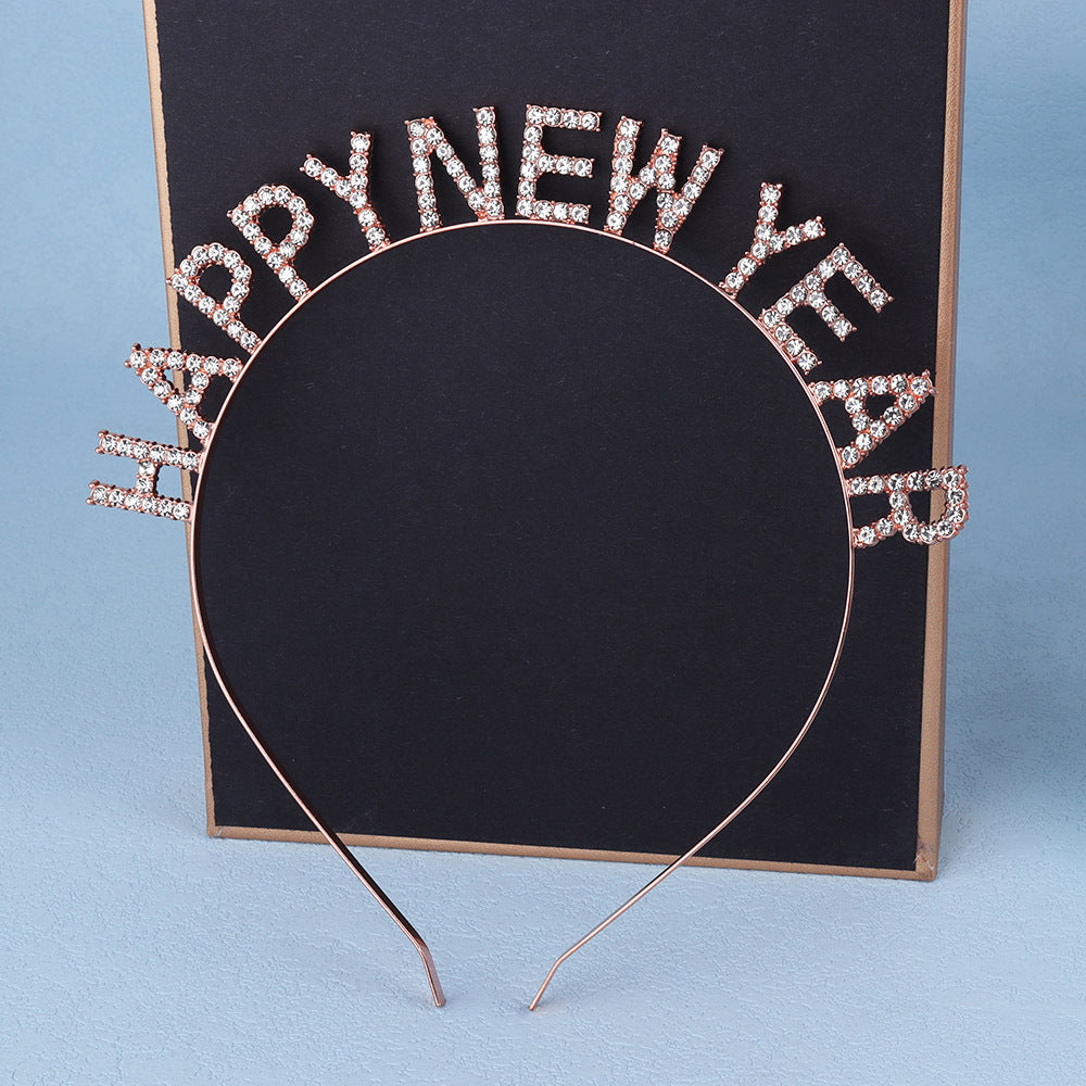 Ladies Glitter Hair Band with "Happy New Year" inscription Bowlift