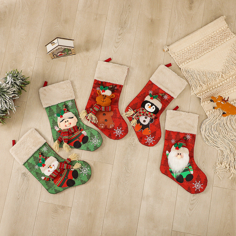 BowLift | Christmas Socks Gift Bag Christmas Tree Hanging Ornaments Candy Bag