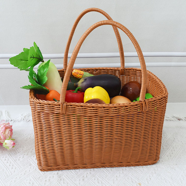 Woven Rattan Storage Basket Bowlift