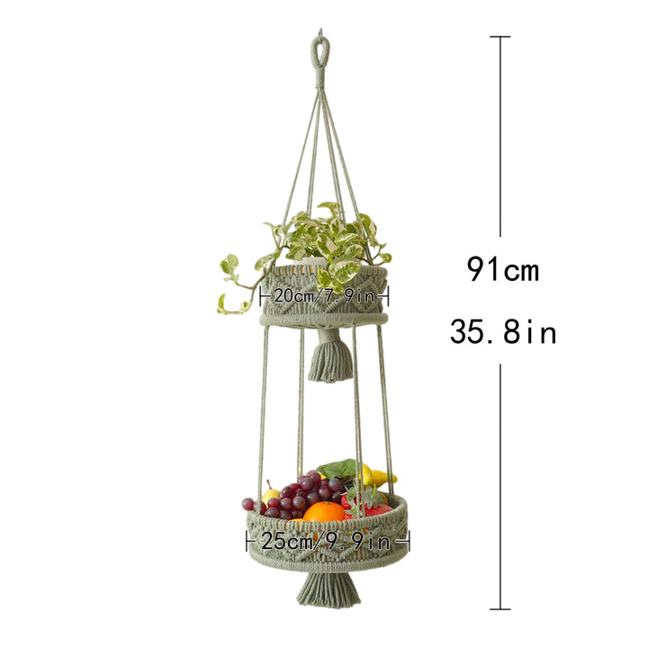 Multi-Tiered Macrame Hanging Storage Bowlift