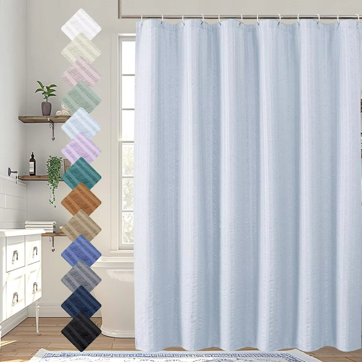Premium Textured Shower Curtain Bowlift