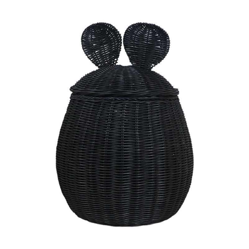 Decorative Woven Storage Basket with Lid Bowlift