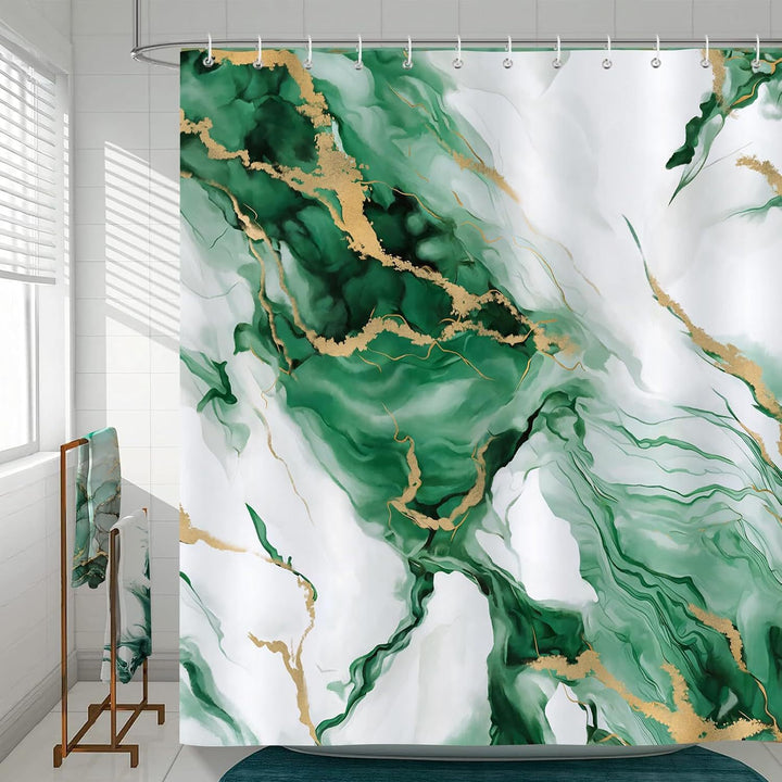 Artistic Marble Texture Shower Curtain Bowlift