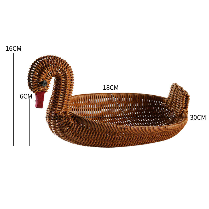 Unisex Braided Decoration Basket in Duck Shape Bowlift