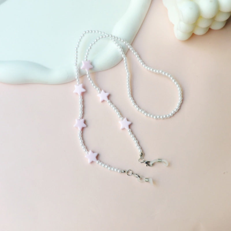 Fashionable pearl necklace with heart pendants Bowlift