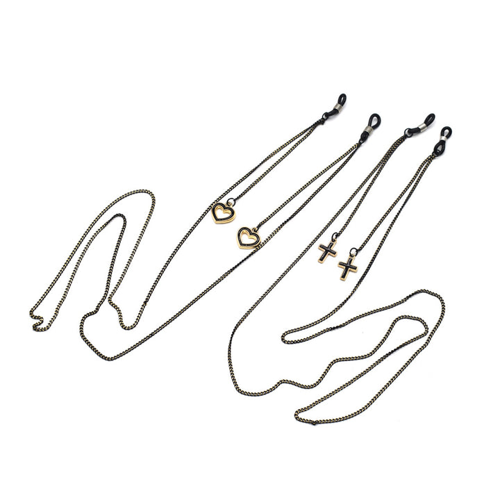 Heart-Embellished Eyewear Holder Chain Bowlift