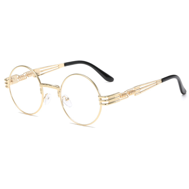 Women's Retro-Inspired Round Sunglasses with Unique Metal Frame Bowlift