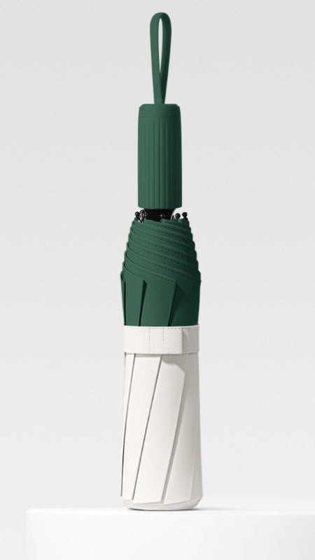 Ladies Automatic Folding Umbrella with Ergonomic Handle and Double-Layer Construction Bowlift