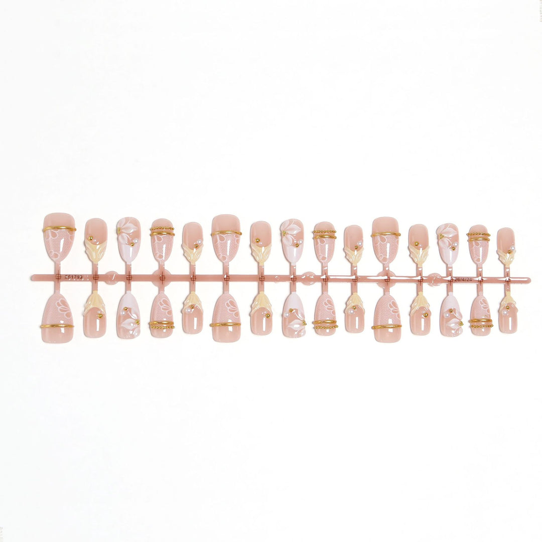 Artful nail tips with floral design Bowlift