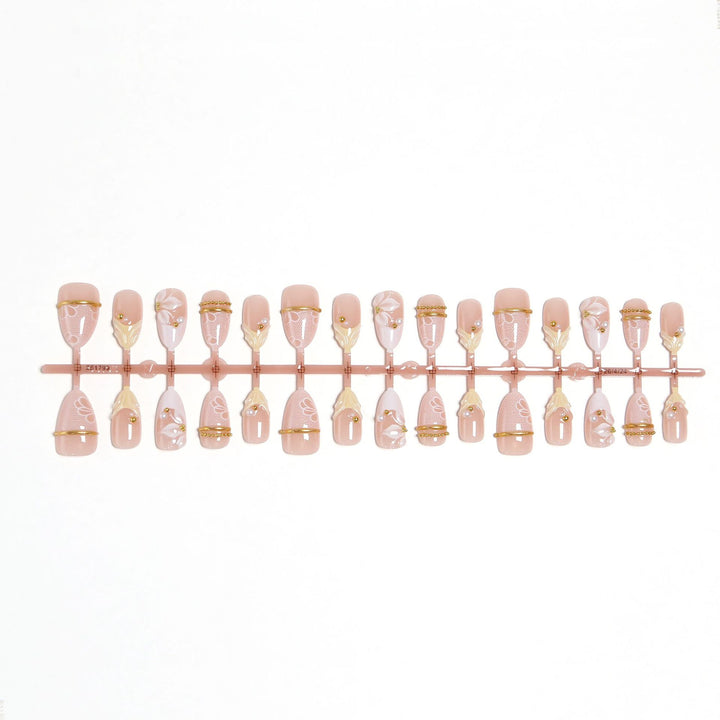 Artful nail tips with floral design Bowlift