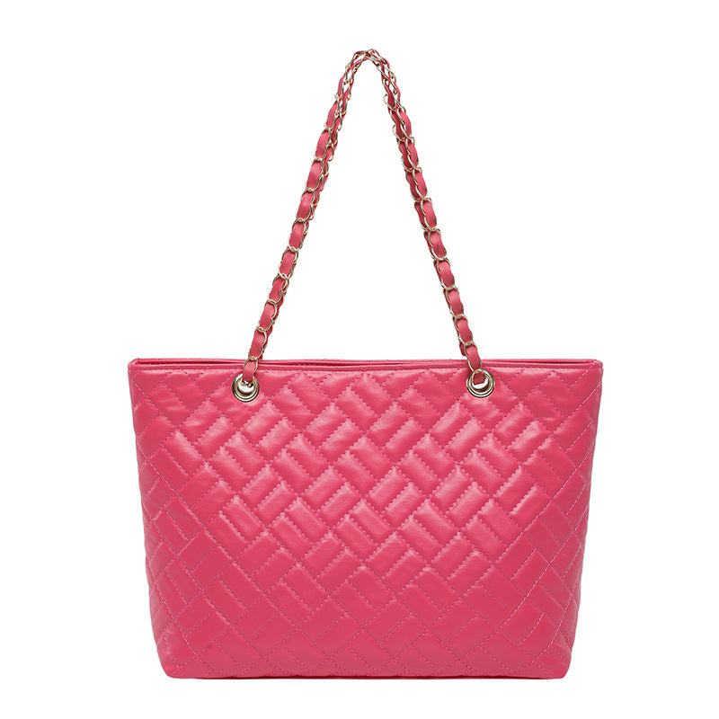 WoQuilted Tote Bag with Chain Handles Bowlift