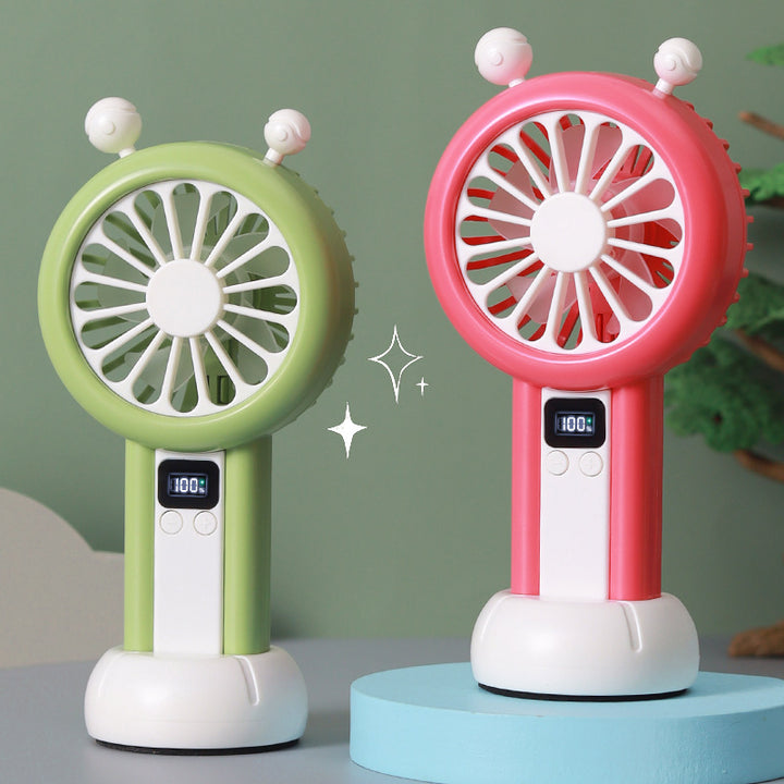 Ladies portable mini fan with LCD display from Bowlift