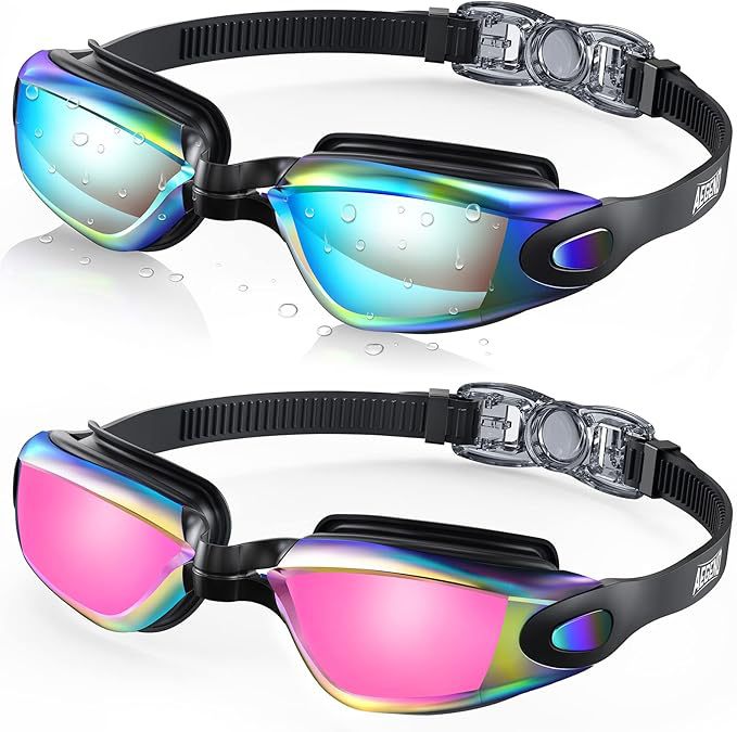 Swim goggles with adjustable head strap and anti-fog technology Bowlift