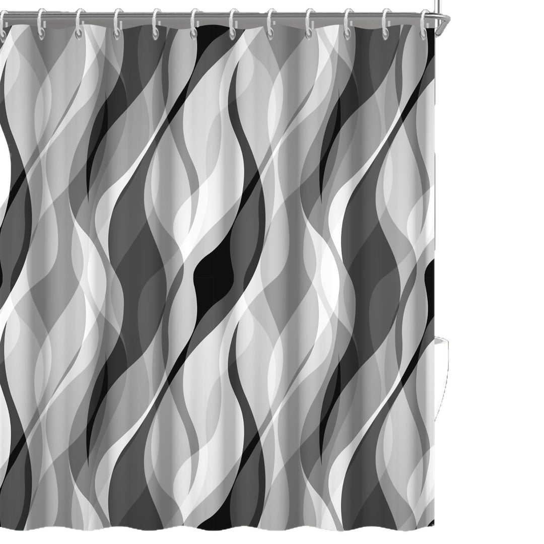Abstract Wave Pattern Shower Curtain Bowlift