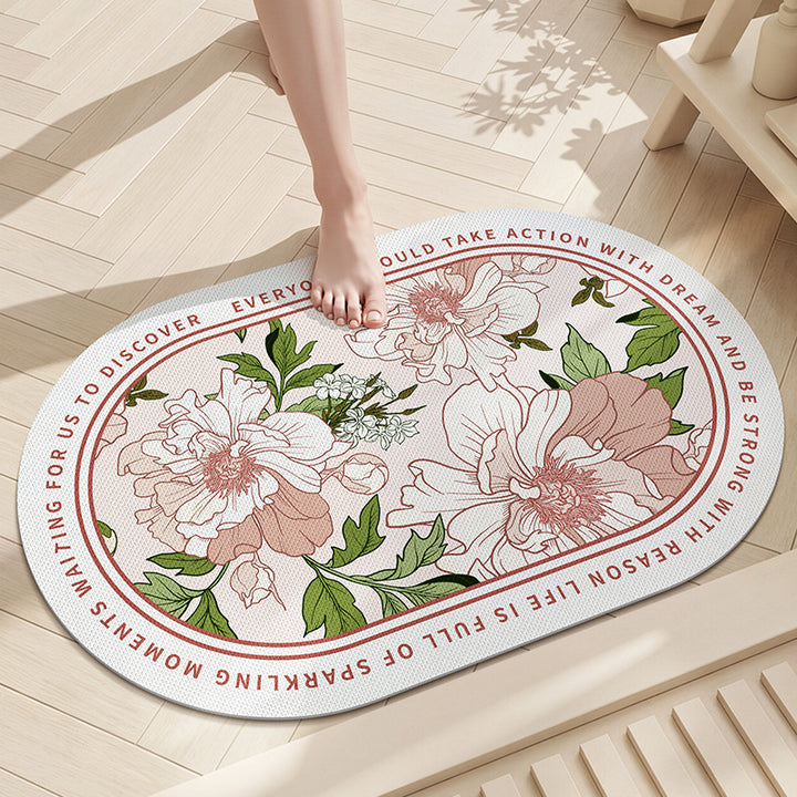Floral Mosaic Bathroom Mat Bowlift