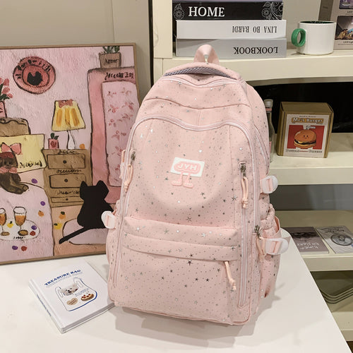 Star-Print Fashion School Backpack Bowlift