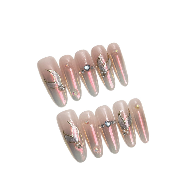 Elegant Stiletto Press-On Nail Enhancements Bowlift