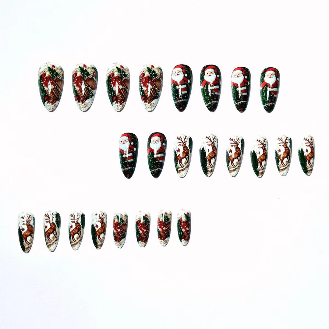 Festive Reindeer and Santa Nail Art Bowlift