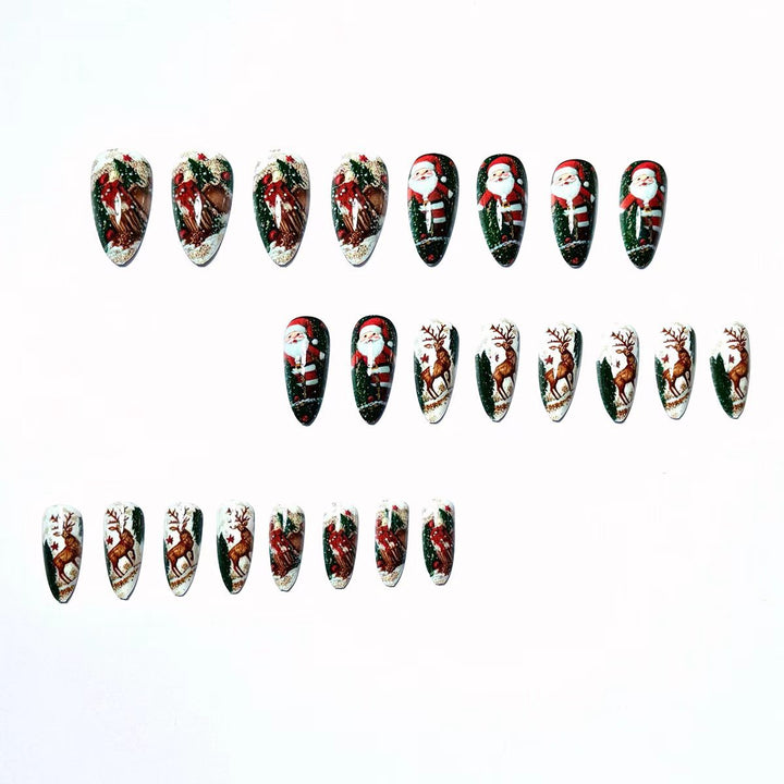 Festive Reindeer and Santa Nail Art Bowlift