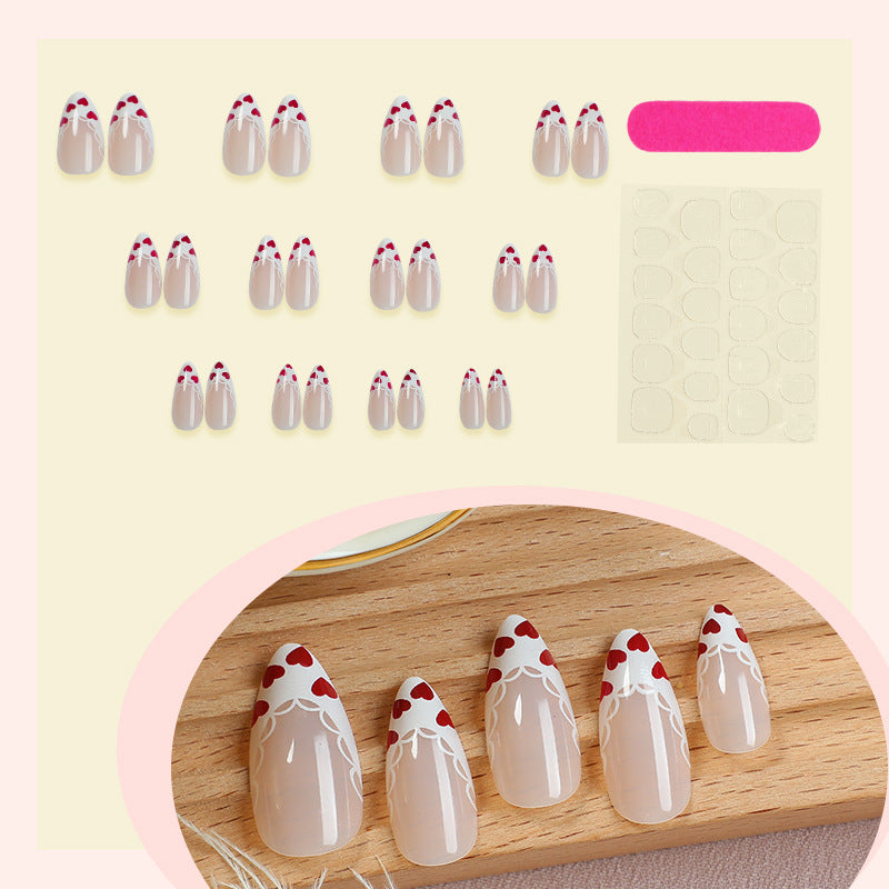 Decorative Press-On Nail Art Set with Floral and Bow Designs Bowlift
