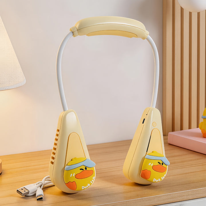 Ladies Portable Neck Fan with Cute Animal Design Bowlift