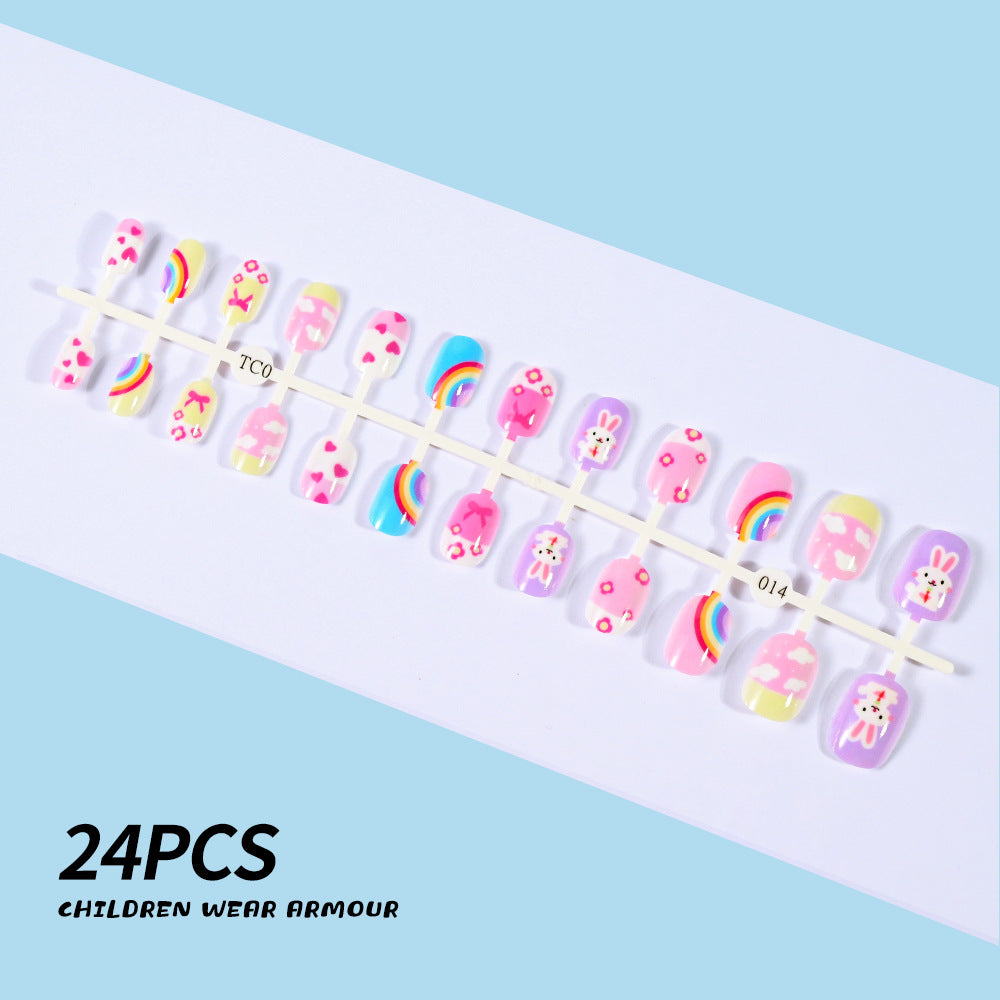 Children's Fun-Themed Press-On Nail Set Bowlift