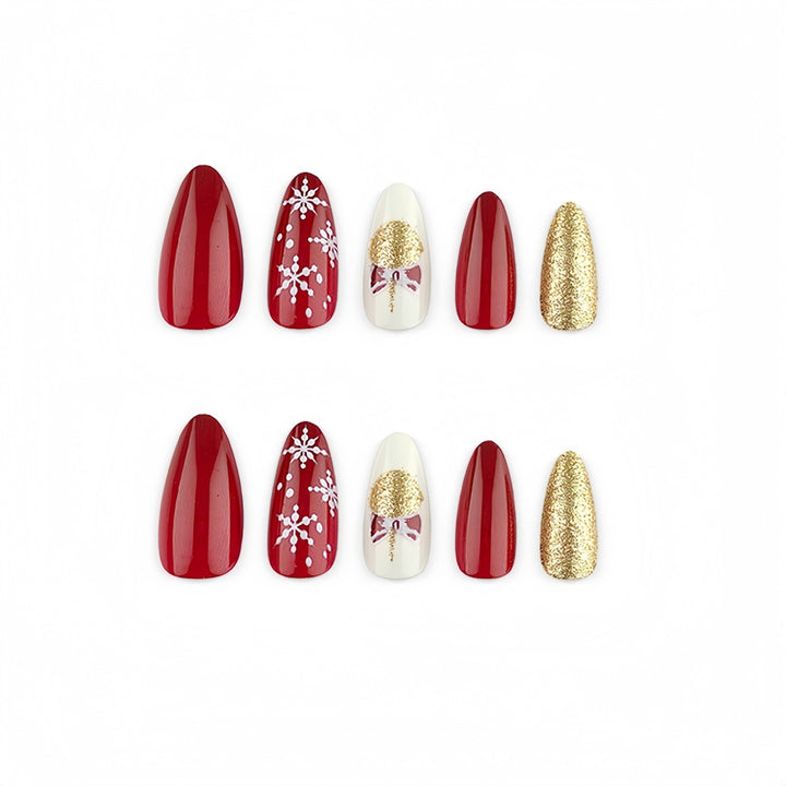 Artificial Nails in Festive Christmas Design Bowlift 1787298788