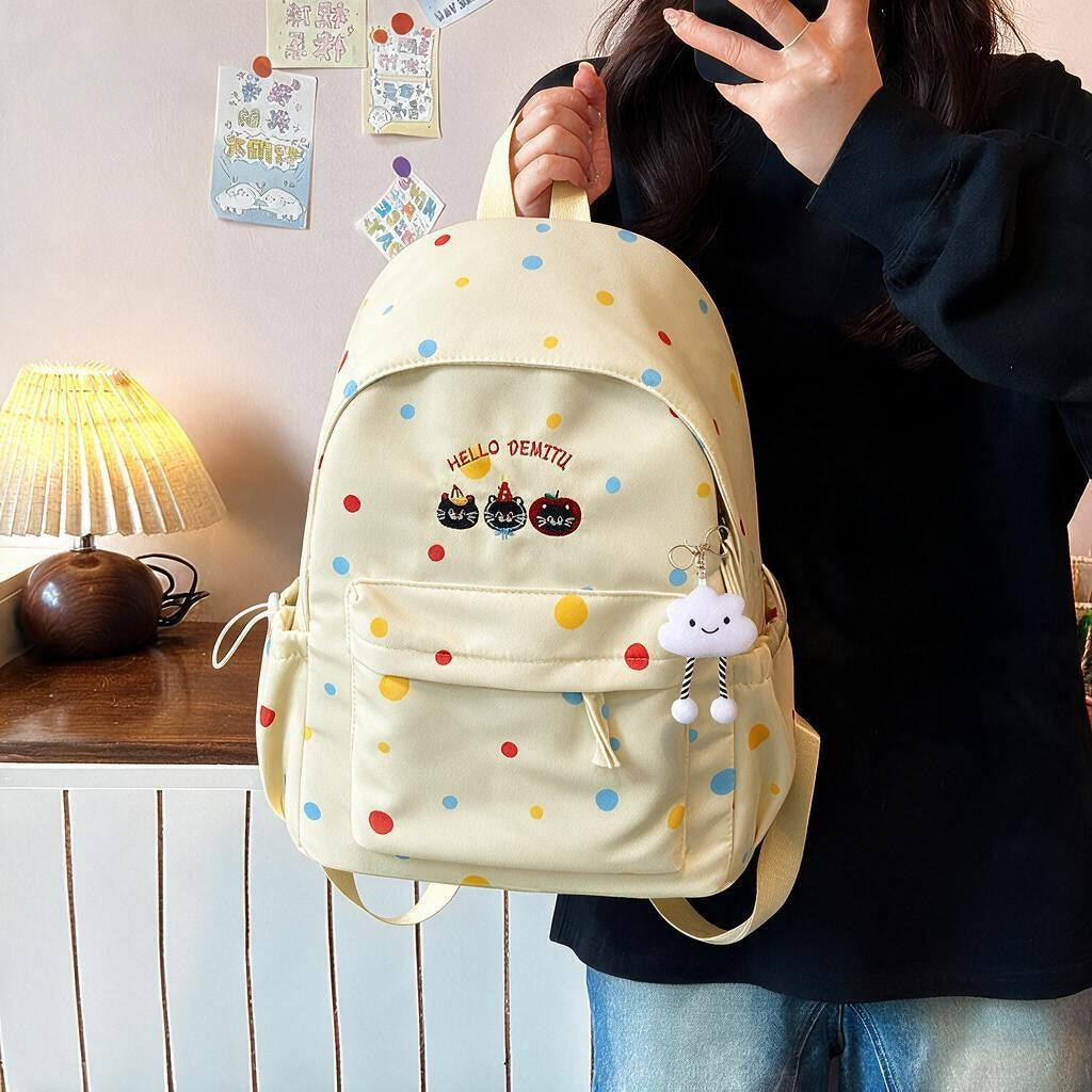 Fun-Themed Polka Dot Backpack Bowlift