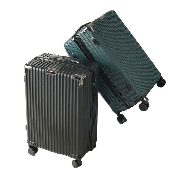 Hard shell suitcase with 360-degree wheel system and integrated safety feature Bowlift