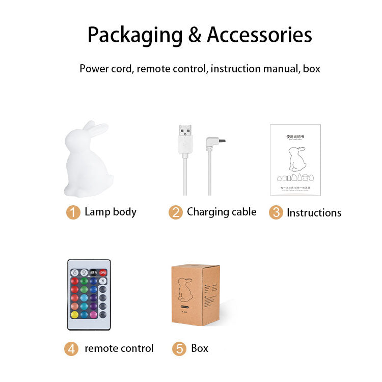 BowLift | Contemporary Creative Rabbit PE LED Table Lamp for the Bedroom