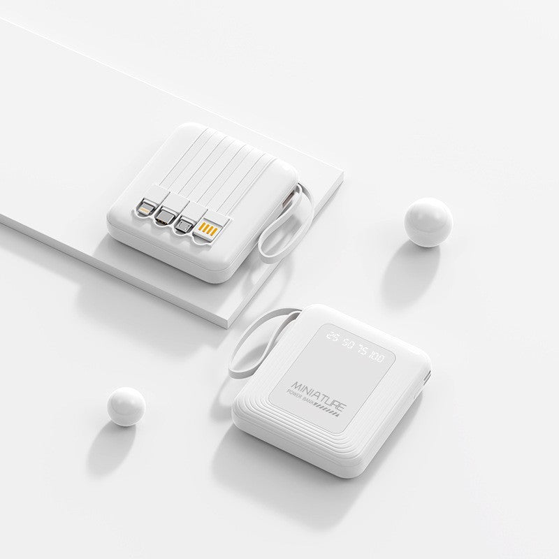 Mini power bank with integrated multifunction charging cable Bowlift